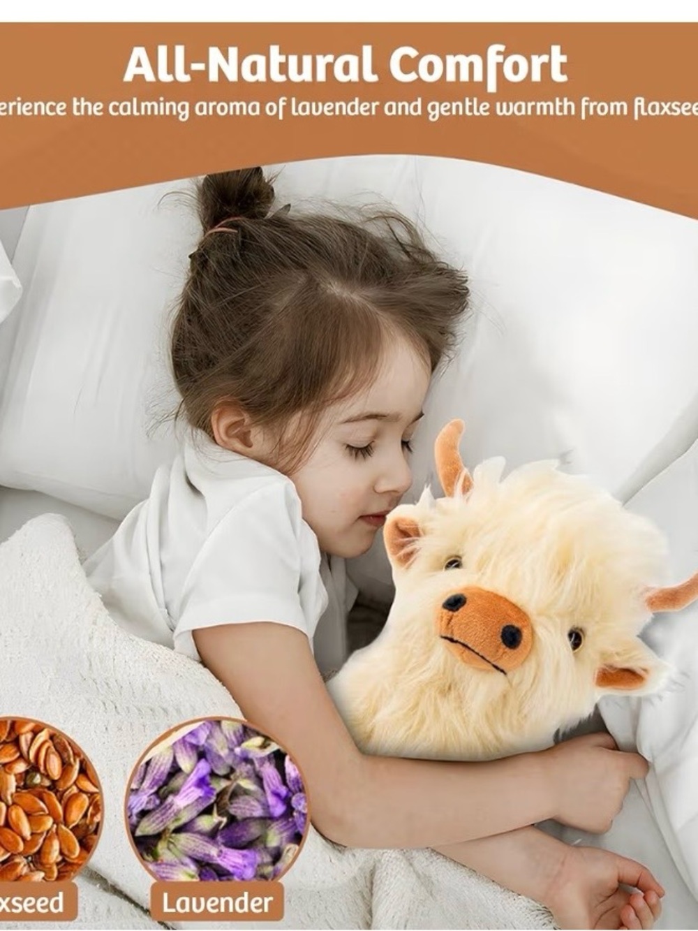 NWT Microwavable Highland Cow Stuffed Animal - Weighted Plush, Heating Pad - Picture 4 of 4
